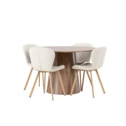Rundt Spisebordssæt Lanzo med stole Lilja