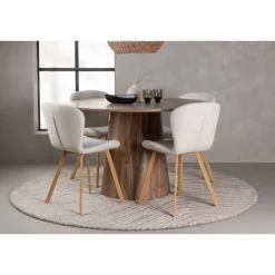 Rundt Spisebordssæt Lanzo med stole Lilja