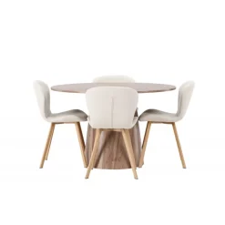 Rundt Spisebordssæt Lanzo med stole Lilja