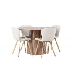 Rundt Spisebordssæt Lanzo med stole Lilja