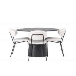 Rundt Spisebordssæt Lanzo med stole Chico