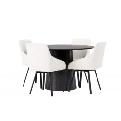 Rundt Spisebordssæt Lanzo med stole Rosie