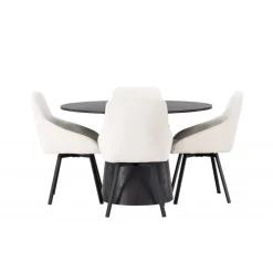 Rundt Spisebordssæt Lanzo med stole Rosie