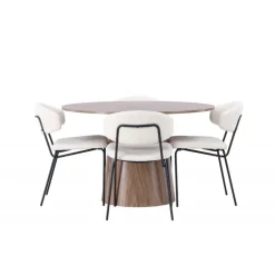 Rundt Spisebordssæt Lanzo med stole Chico