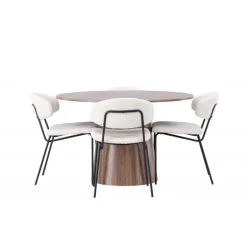 Rundt Spisebordssæt Lanzo med stole Chico