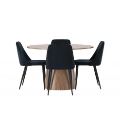 Rundt Spisebordssæt Lanzo med stole Night