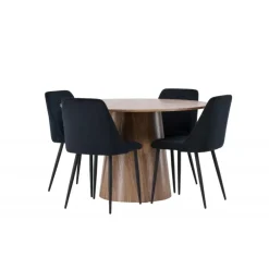 Rundt Spisebordssæt Lanzo med stole Night