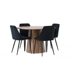 Rundt Spisebordssæt Lanzo med stole Night