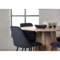 Rundt Spisebordssæt Lanzo med stole Night