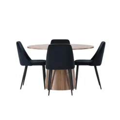 Rundt Spisebordssæt Lanzo med stole Night