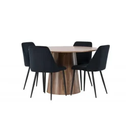 Rundt Spisebordssæt Lanzo med stole Night