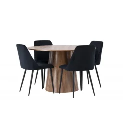 Rundt Spisebordssæt Lanzo med stole Night
