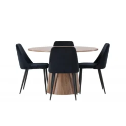 Rundt Spisebordssæt Lanzo med stole Night