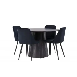 Rundt Spisebordssæt Lanzo med stole Night