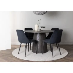 Rundt Spisebordssæt Lanzo med stole Night