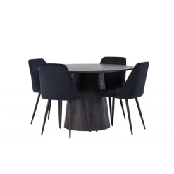 Rundt Spisebordssæt Lanzo med stole Night