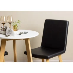 Rundt Spisebordssæt Leonora med stole Today - Sort og Hvid