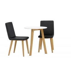 Rundt Spisebordssæt Leonora med stole Today - Sort og Hvid