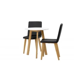 Rundt Spisebordssæt Leonora med stole Today - Sort og Hvid