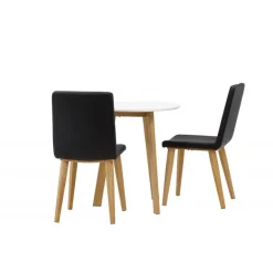 Rundt Spisebordssæt Leonora med stole Today - Sort og Hvid