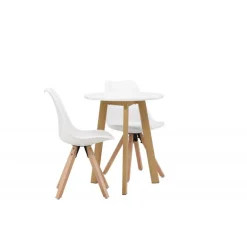 Rundt Spisebordssæt Leonora med stole Zeno - Hvid