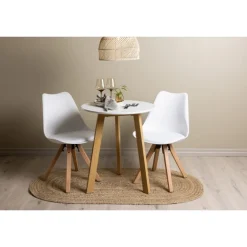 Rundt Spisebordssæt Leonora med stole Zeno - Hvid