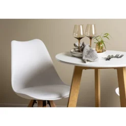 Rundt Spisebordssæt Leonora med stole Zeno - Hvid