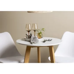 Rundt Spisebordssæt Leonora med stole Zeno - Hvid