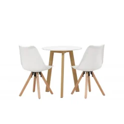 Rundt Spisebordssæt Leonora med stole Zeno - Hvid