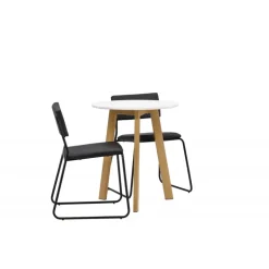 Rundt Spisebordssæt Leonora med stole Kenth - Sort og Hvid