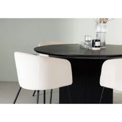 Rundt Spisebordssæt Matilda med stolene Berit - Beige og Sort