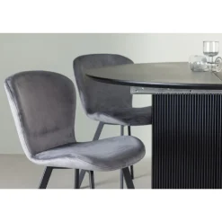 Rundt Spisebordssæt Matilda med stole Lilja - Sort og Grå