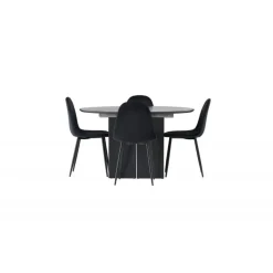 Rundt Spisebordssæt Matilda med stolene Polar - Sort