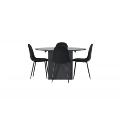 Rundt Spisebordssæt Matilda med stolene Polar - Sort