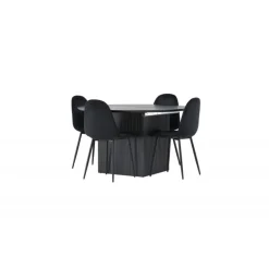 Rundt Spisebordssæt Matilda med stolene Polar - Sort