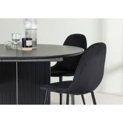 Rundt Spisebordssæt Matilda med stolene Polar - Sort