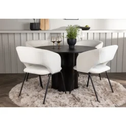 Rundt Spisebordssæt Olivia med stolene Day - Sort og Off White
