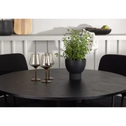 Rundt Spisebordssæt Olivia med stole Yesterday - Sort
