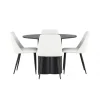 Rundt Spisebordssæt Olivia med stole Night - Sort og Hvid