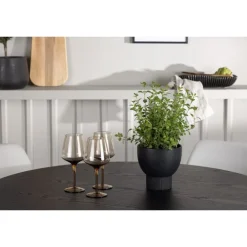 Rundt Spisebordssæt Olivia med stole Night - Sort og Hvid