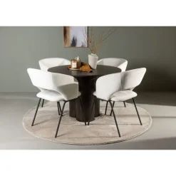 Rundt Spisebordssæt Olivia med stole Day - Mocca og Off White