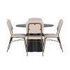 Rundt Spisebordssæt Olivia med stole Seda - Beige og Sort