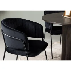 Rundt Spisebordssæt Olivia med stole Selma - Sort og Mocca