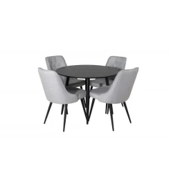 Rundt Spisebordssæt Plaza med Stole Velvet Deluxe