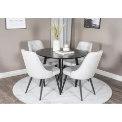 Rundt Spisebordssæt Plaza med Stole Velvet Deluxe