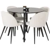 Rundt Spisebordssæt Plaza med stole i Velour
