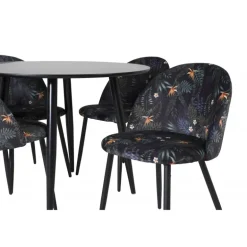 Rundt Spisebordssæt Plaza med stole i Fløjl