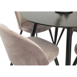 Rundt Spisebordssæt Plaza med stole Velvet