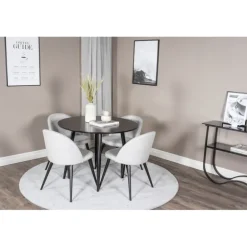 Rundt Spisebordssæt Plaza med stole Velvet