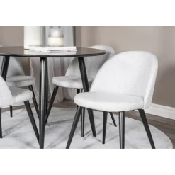 Rundt Spisebordssæt Plaza med stole Velvet